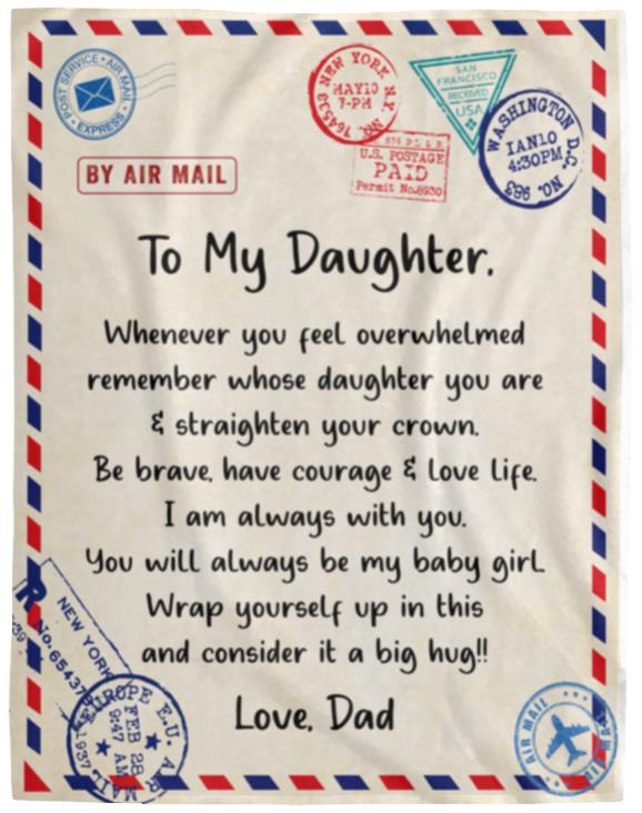 DAD To DAUGHTER  |Straighten Your Crown | Premium Plush Blanket