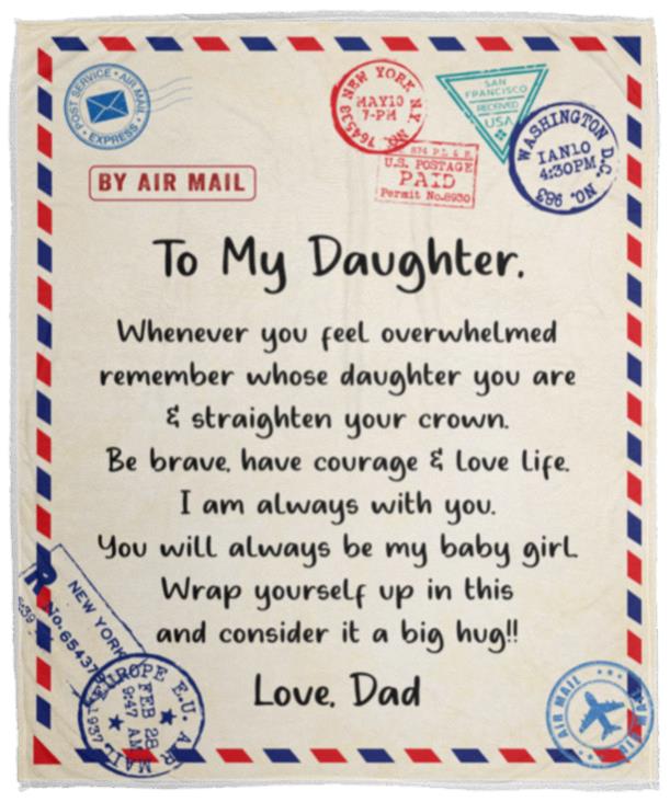 DAD To DAUGHTER  |Straighten Your Crown | Premium Plush Blanket