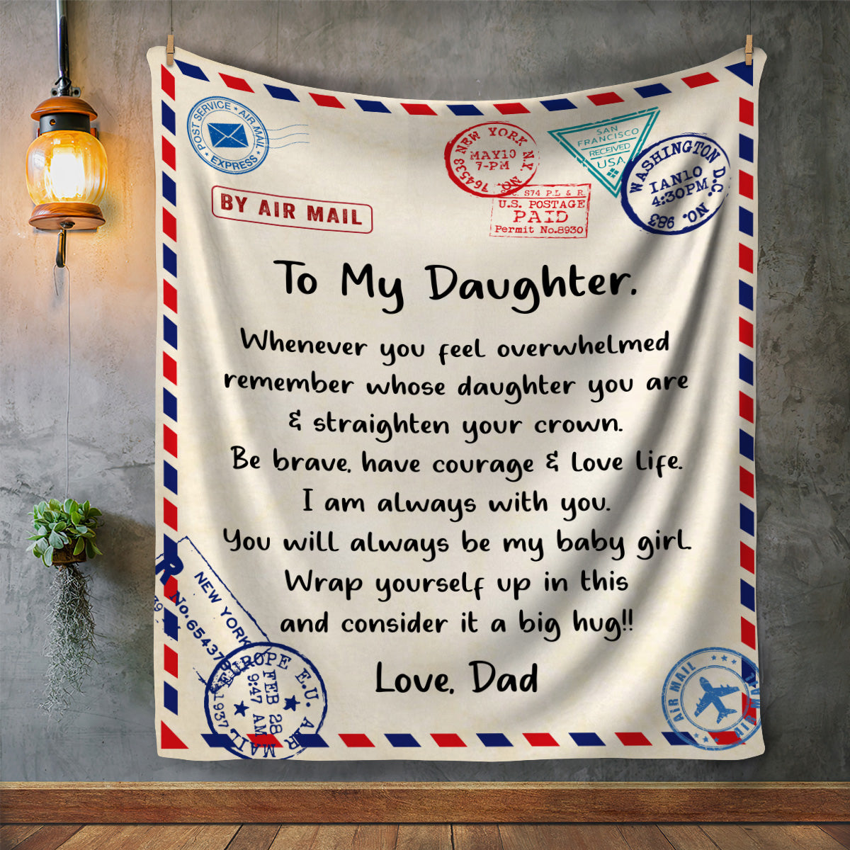 DAD To DAUGHTER  |Straighten Your Crown | Premium Plush Blanket