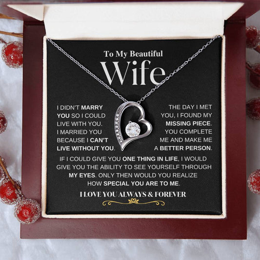 To My Beautiful Wife | Forever Love Necklace