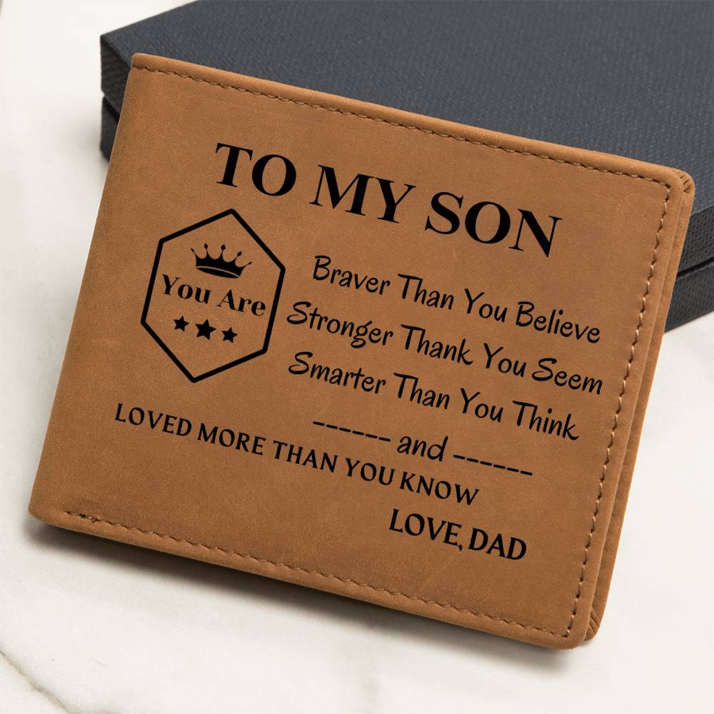 Dad To Son - Loved More Than You Know - Top-grain Leather Wallet