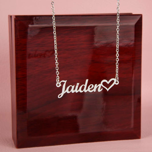 Personalized Name Necklace with Love Heart - Valentine's day gift for HER