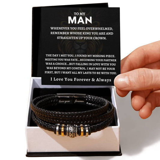 "To My Man - Straighten Your Crown" Bracelet Gift Set