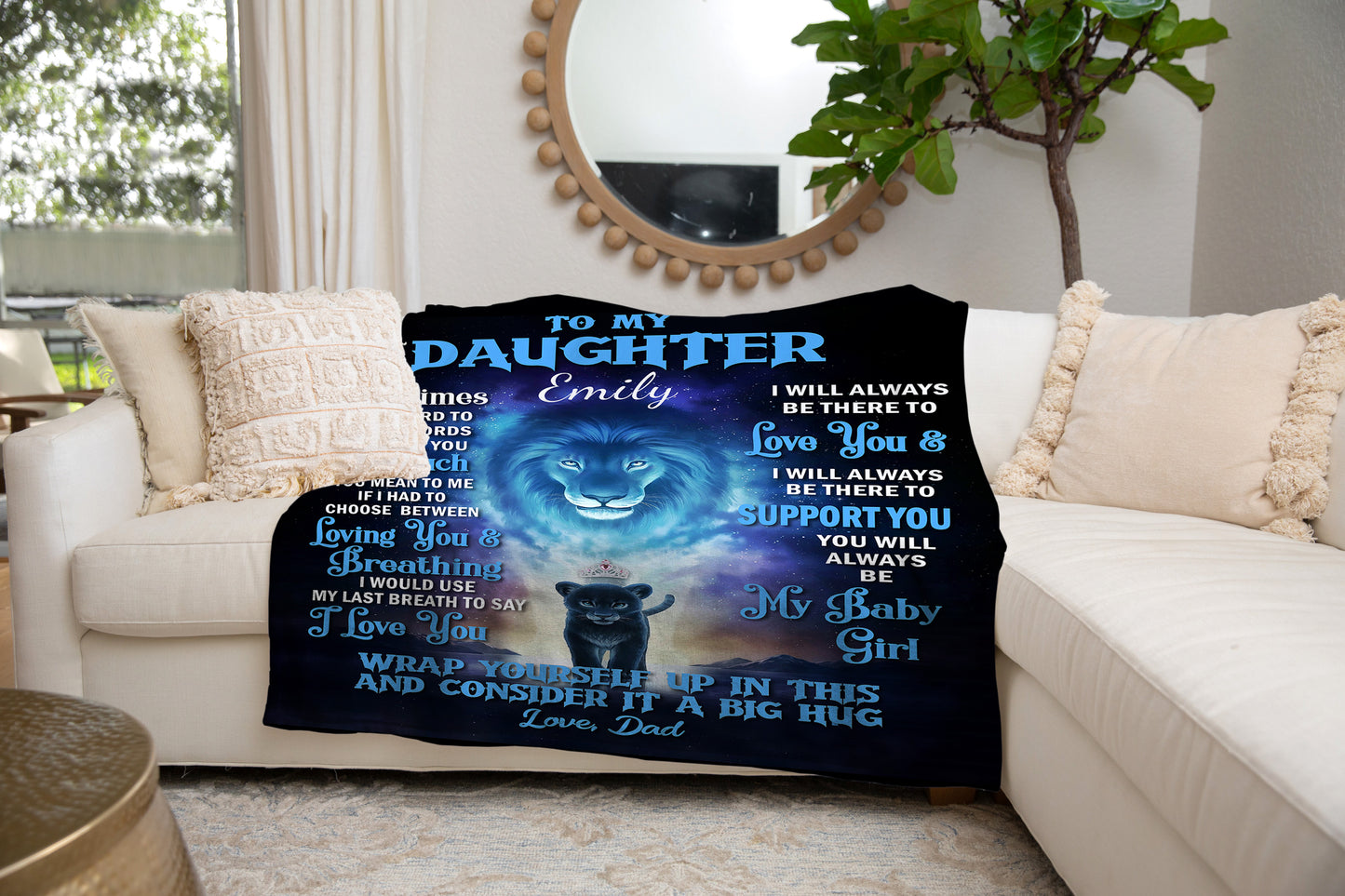 To My Daughter Blanket from Dad- My baby girl