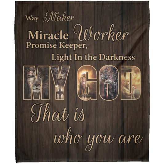 Way Maker Miracle Worker Promise Keeper| Crown | Premium Plush Blanket