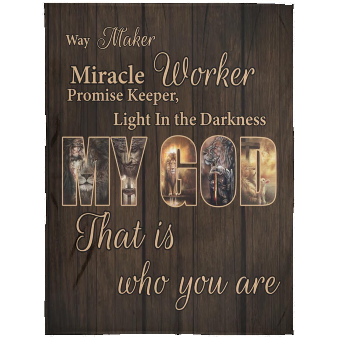 Way Maker Miracle Worker Promise Keeper| Crown | Premium Plush Blanket