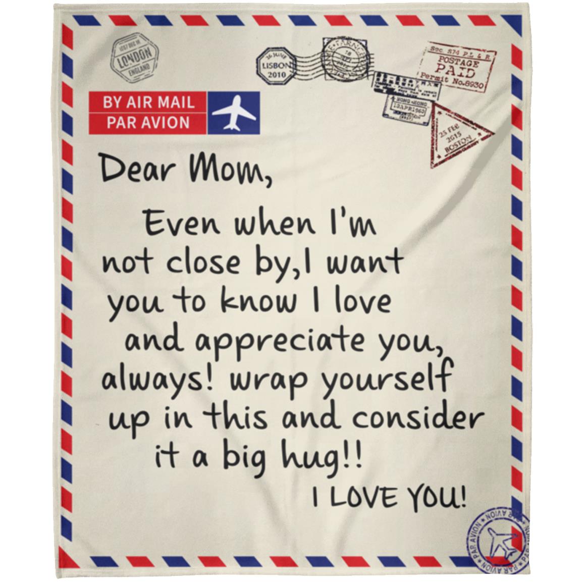 Mom Gift| Mother's Day Gift| Letter to Mom| Crown| Premium Plush Blanket