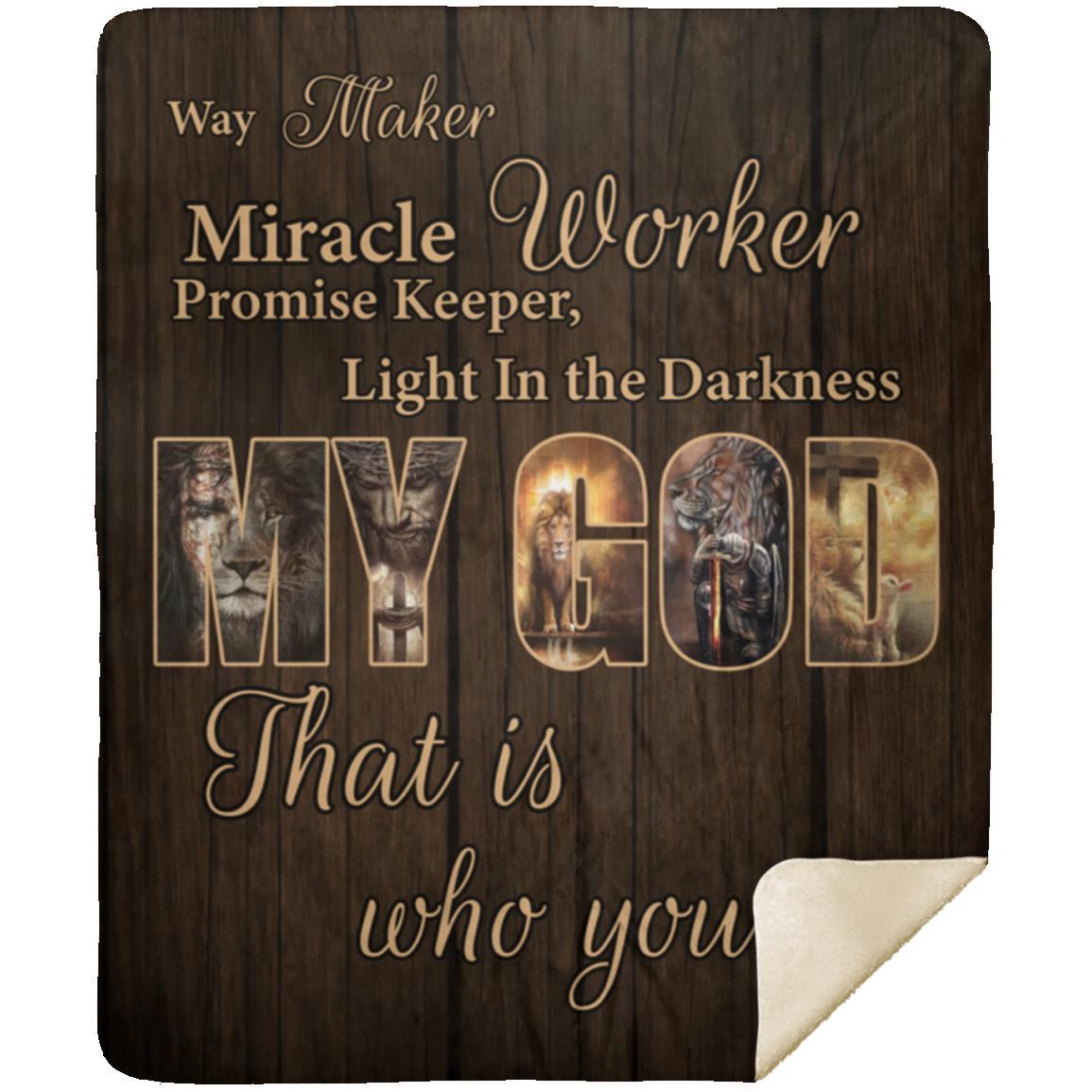 Way Maker Miracle Worker Promise Keeper| Crown | Premium Plush Blanket