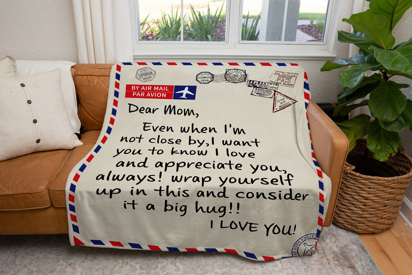 Mom Gift| Mother's Day Gift| Letter to Mom| Crown| Premium Plush Blanket