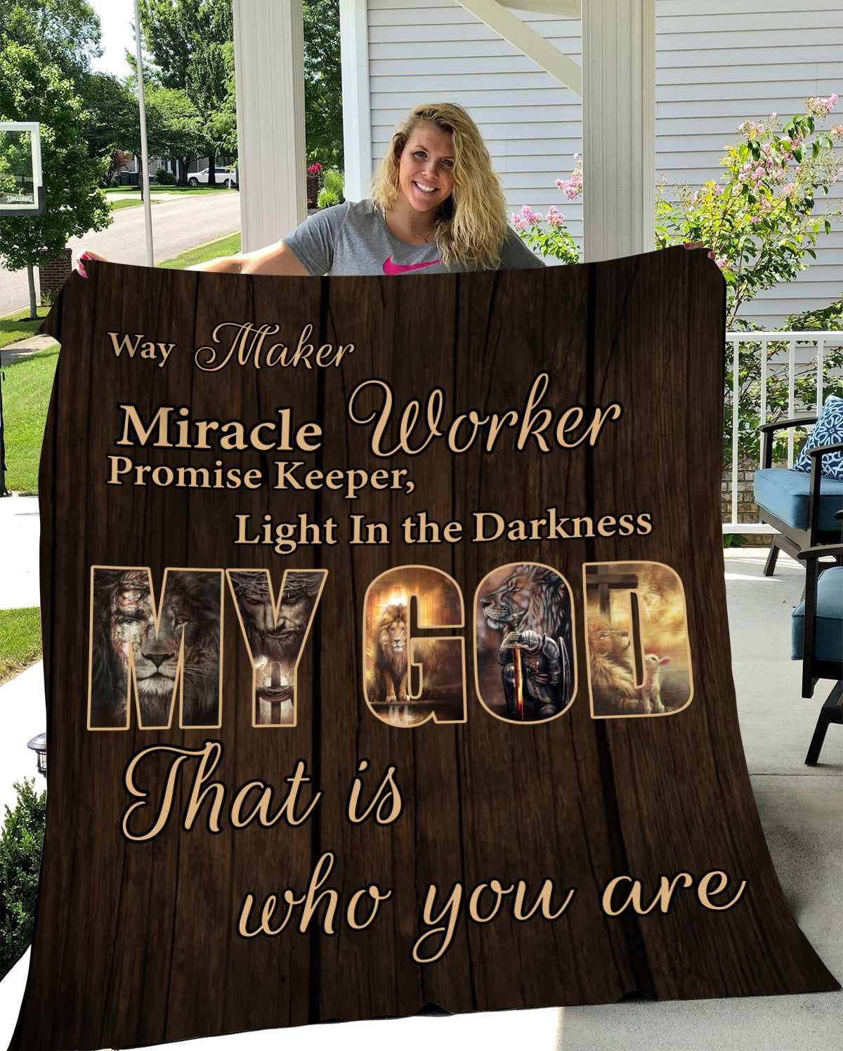 Way Maker Miracle Worker Promise Keeper| Crown | Premium Plush Blanket