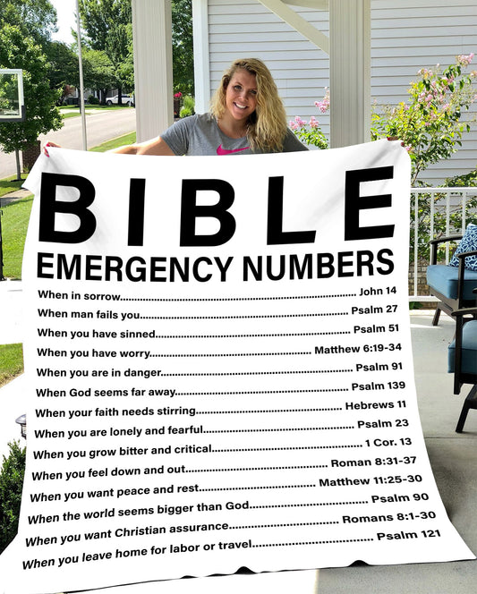 Bible Emergency Numbers Blanket