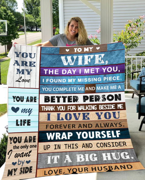 To My Wife-The Day I Met You- Fleece Blanket 50x60